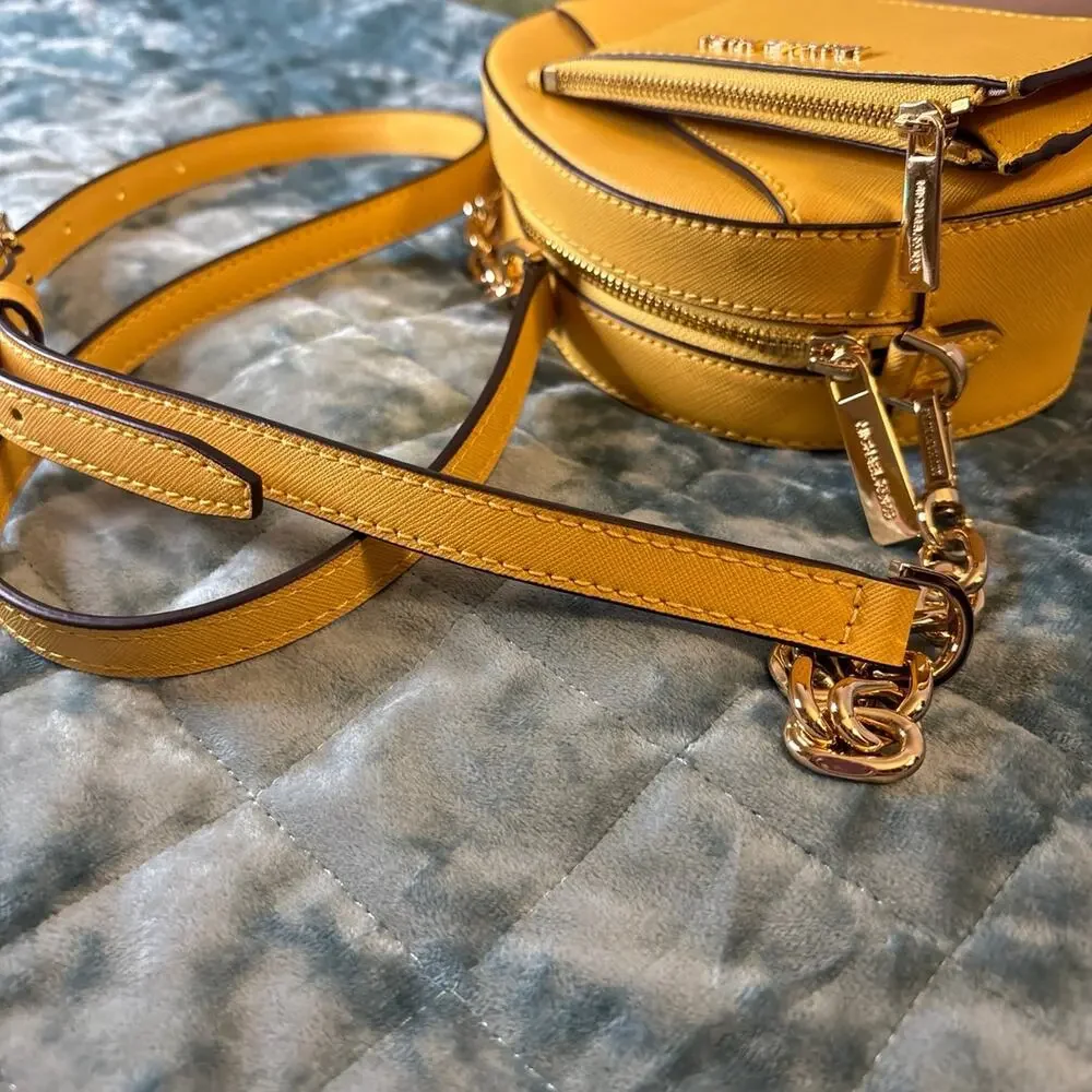 Michael Kors Crossbody Bag Set Yellow Leather Gold Hardware Small Everyday NWOT